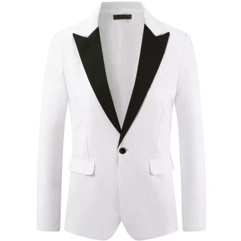 NSPIRE CHIC Men's Classic Peak Lapel Single Breasted Business Suit Jackets