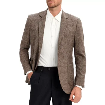 Men's Sport Coats & Blazers Linen Suit Jacket Casual Blazer for Men One Button